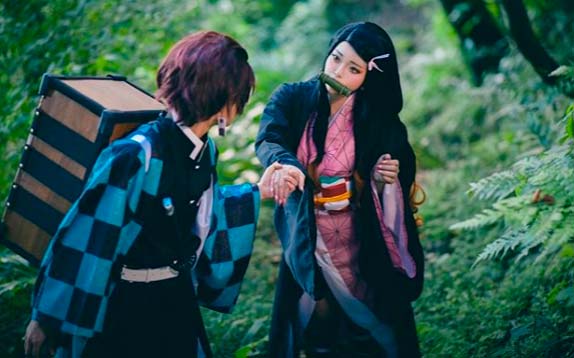 Cosplay de Nezuko e Tanjirou