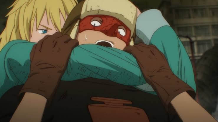 Dorohedoro! Nikaido lutando contra um feiticeiro
