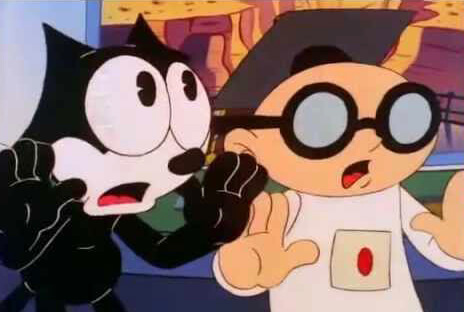 Felix e Pointdexter chocados, pois nao sabiam que tinha jogos do Felix.
