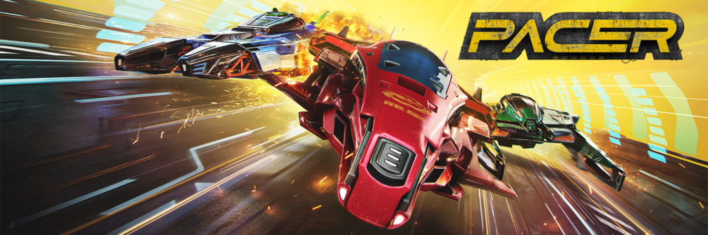 publicidade contendo naves e o logotipo PACER