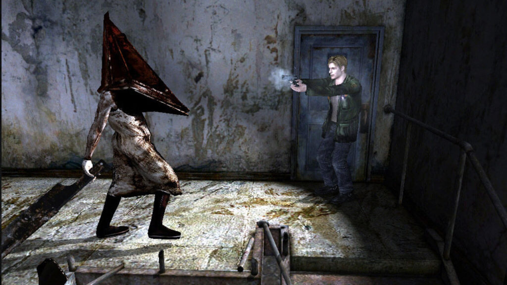 James e o famoso Pyramid Head, apresentado em Silent Hill 2.