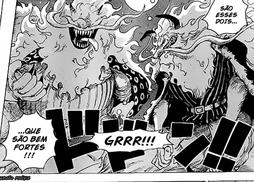 Nekomamushi e Inuarashi em One Piece 991