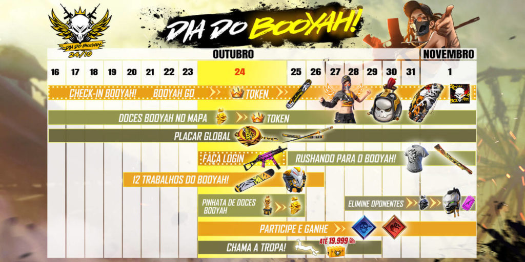 Calendário do evento Dia do Booyah!