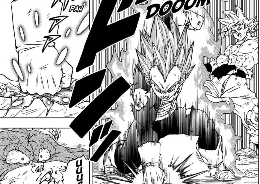 Vegeta usa sua nova técnica para tentar parar Moro.