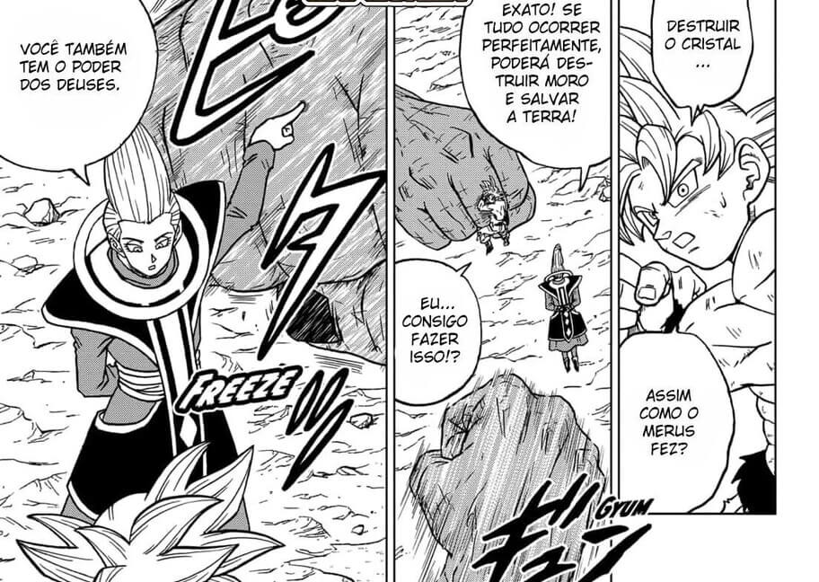 Whis ensina Goku a derrotar Moro em Dragon Ball Super 66.