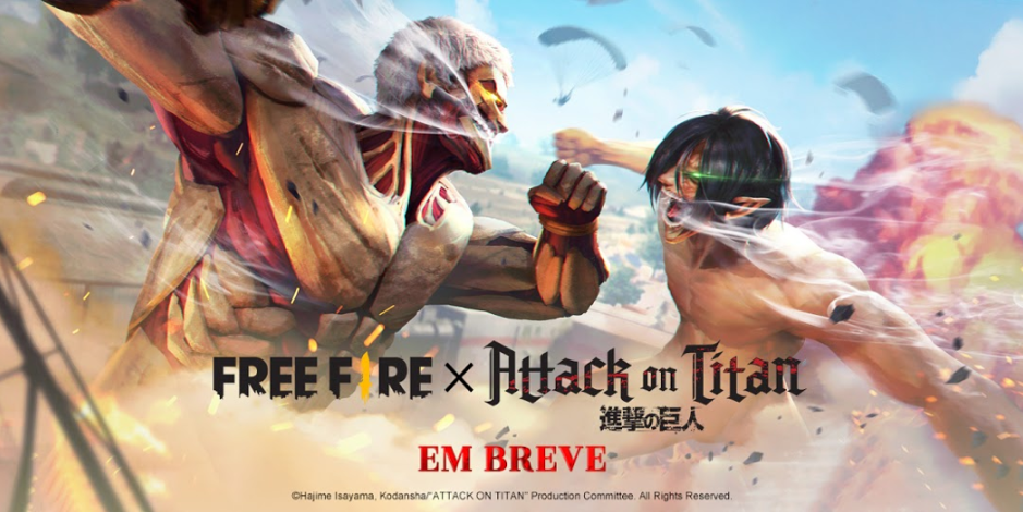 Free Fire anuncia crossover com Attack on Titan