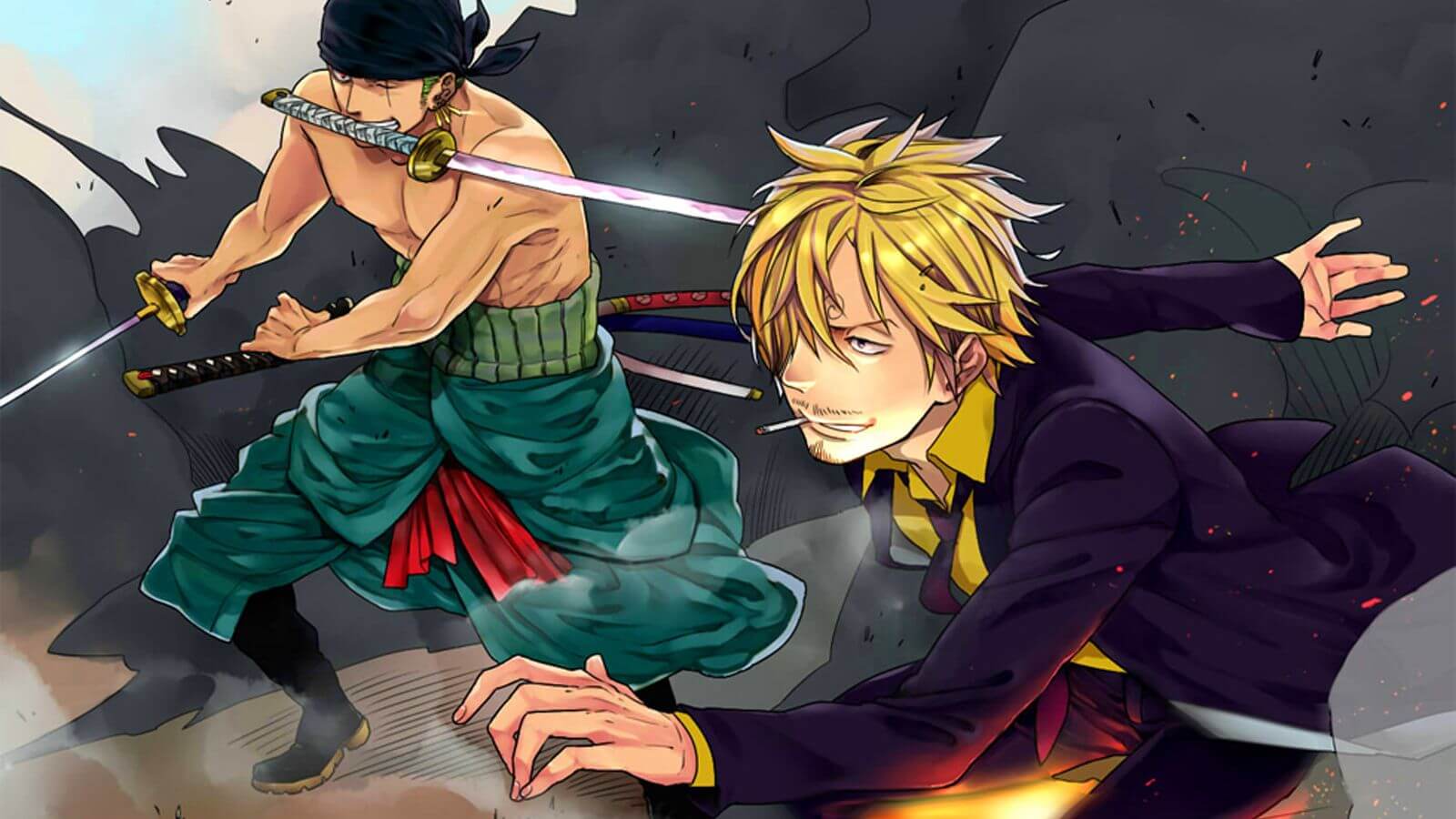 a chegada triunfal de sanji e Zoro #onepiece #sanji #zoro #wano