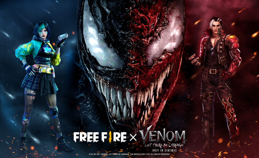 Free Fire terá evento temático com o filme Venom: Tempo de Carnificina