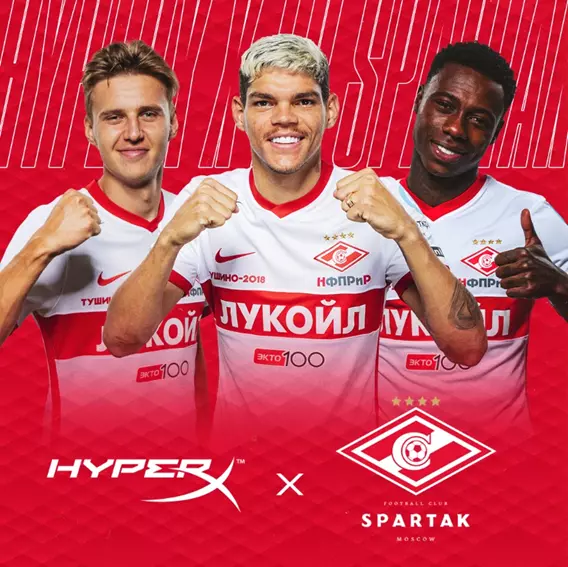 HyperX é a nova patrocinadora do Spartak Moscow, time de futebol profissional da Rússia. Braço de games da HP planeja eventos com jogadores.