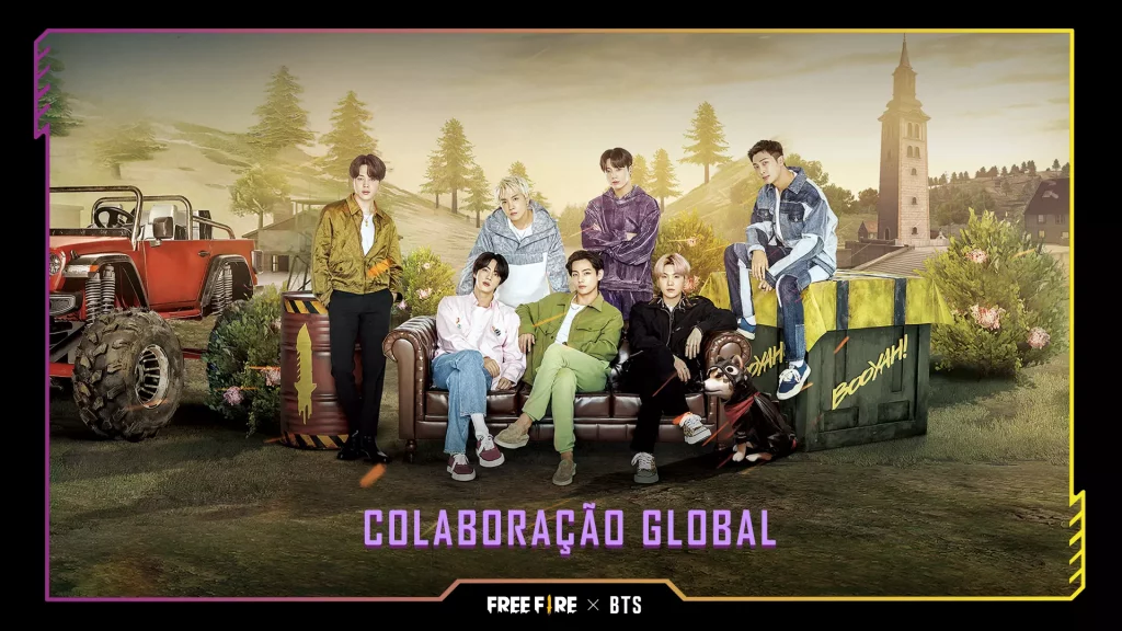BTS e Free Fire anunciam parceria; grupo é o novo embaixador global da marca, dando início a uma série de eventos dentro e fora do jogo