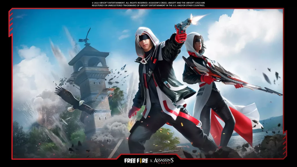 Novo crossover de Free Fire e Assassin’s Creed estará disponível em 4 de março; com colaboração, jogo ganha nova roupagem e itens colecionáveis