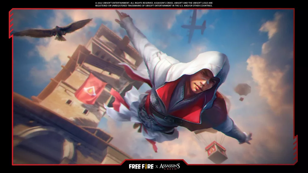 Novo crossover de Free Fire e Assassin’s Creed estará disponível em 4 de março; com colaboração, jogo ganha nova roupagem e itens colecionáveis