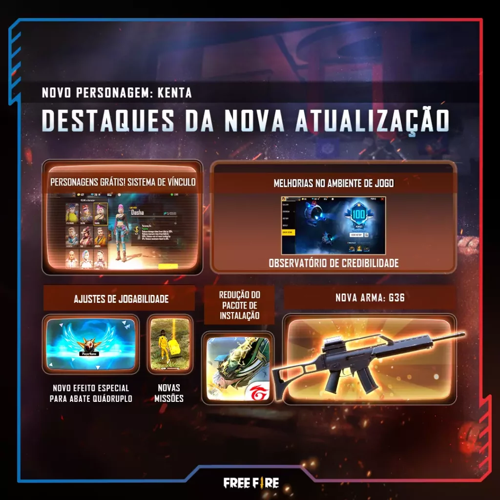 Atualização Levante de Heróis está disponível no Free Fire
