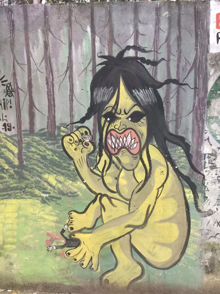graffiti de ymir de shingeki no kyojin em heliópolis