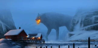 Fenrir, o lobo gigante da mitologia nórdica Fenrir