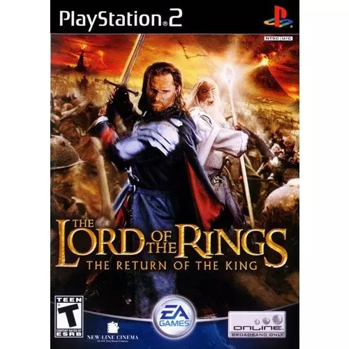Imagem oficial da capa do jogo The Lord of the Rings: The Return of the King para PlayStation 2