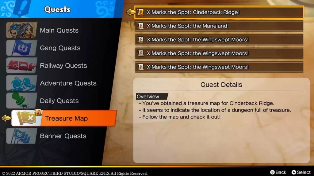 Quests DRAGON QUEST TREASURES