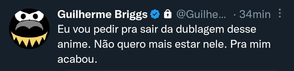 Falas de Guilherme Briggs sobre o assunto