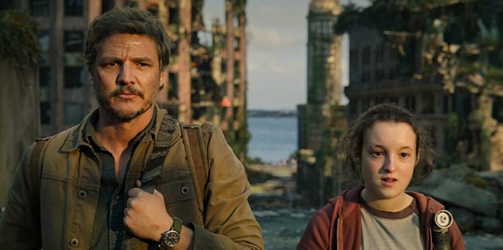Pedro Pascal e Bella Ramsey em The Last of Us