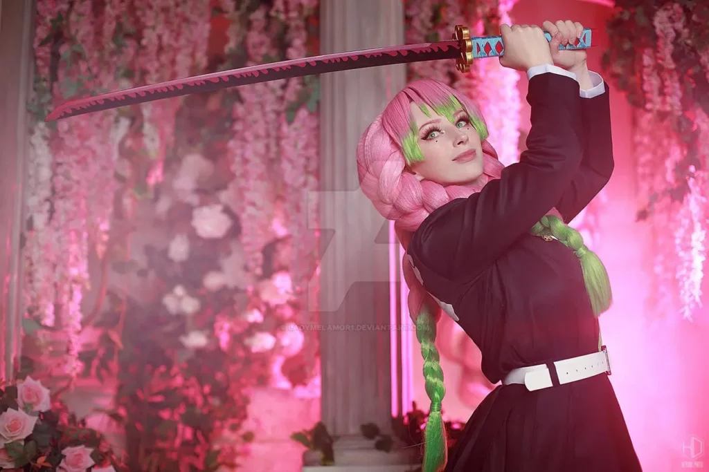 Cosplayer LadyMelamor1 recria o visual encantador da Mitsuri Kanroji