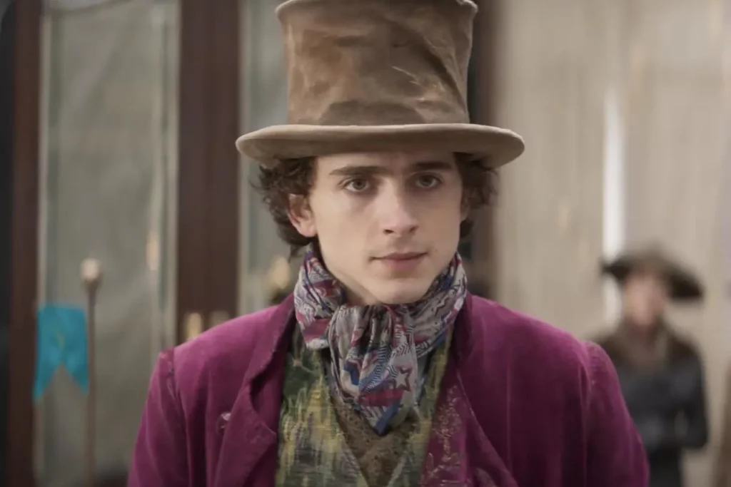 Timothée Chalamet como Willy Wonka