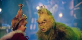 5 filmes clássicos de Natal Taylor Momsen e Jim Carrey em "O Grinch" (2000) • Divulgação