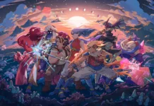 Sea of Stars: Sunset Edition gratuita para Nintendo Switch 2 Sea of Stars Sunset Edition personagens e cenario ao por do sol
