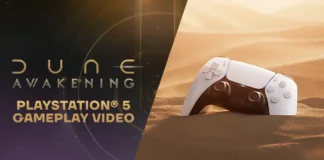Dune: Awakening no PS5 ganha gameplay, DLC e data de crossplay Dune: Awakening no PS5: arte com controle DualSense e logo do jogo