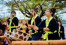 Parque Capivari recebe Festival Vale Nihon Matsuri com cultura japonesa e coreana Vale Nihon Matsuri, apresentação de taikô em Campos do Jordão