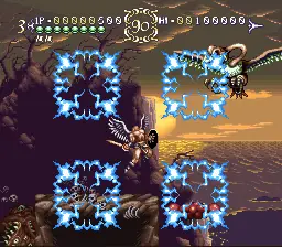 Gameplay de ActRaiser 2 em fase de acao no SNES