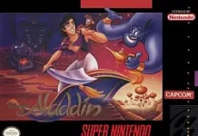 Aladdin: o plataforma da Capcom que encantou o Super Nintendo Capa de Aladdin da Capcom para Super Nintendo