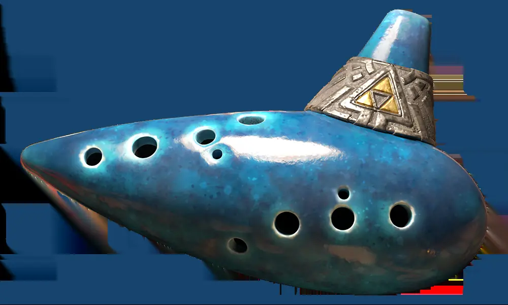 A Ocarina do Tempo, instrumento central das musicas de Ocarina of Time