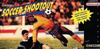 Capcom Soccer Shootout: o futebol arcade divertido do SNES Capa de Capcom's Soccer Shootout para Super Nintendo