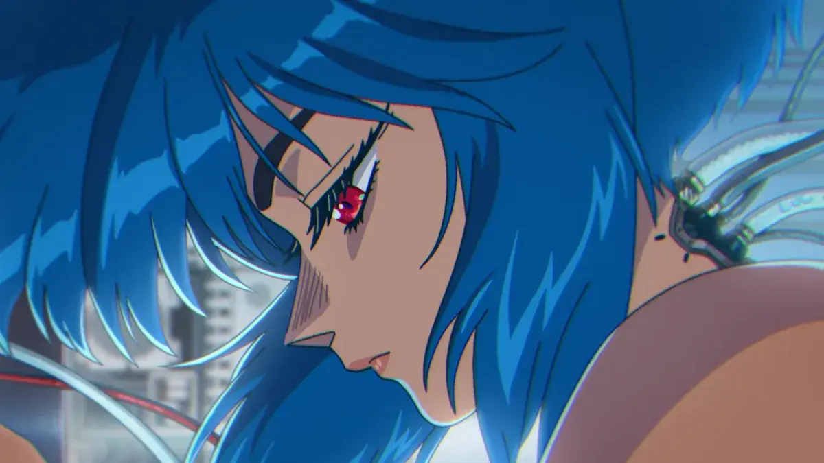 Close-up da major Motoko Kusanagi no anime Ghost in the Shell 2026