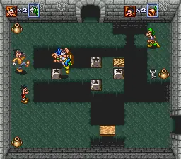 Gameplay de Goof Troop com Pateta e Max no SNES