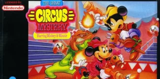 The Great Circus Mystery: o plataforma Disney coop do SNES Capa de The Great Circus Mystery Starring Mickey and Minnie para Super Nintendo