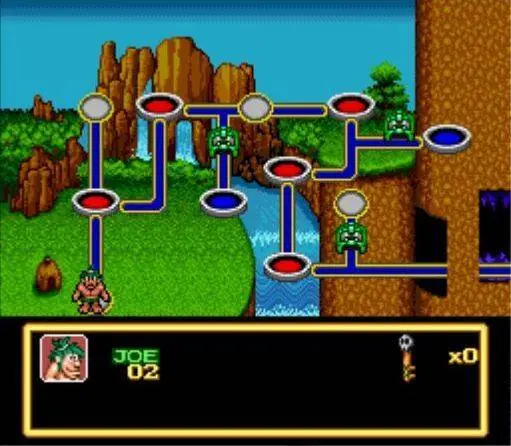Gameplay de Joe & Mac: Caveman Ninja no Super Nintendo