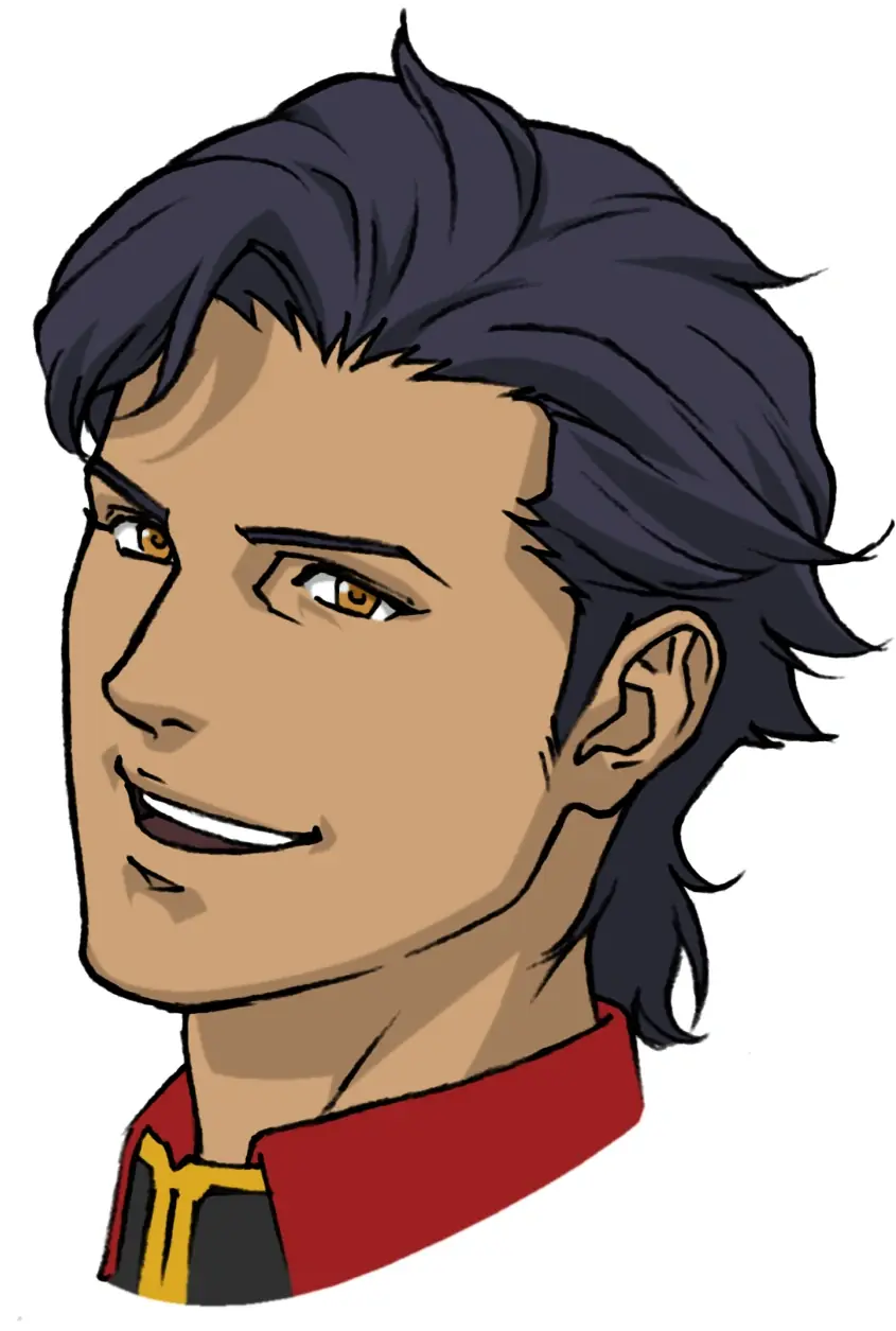 Kenneth Sleg, coronel da Federacao Terrestre e antagonista de Gundam Hathaway, em arte oficial