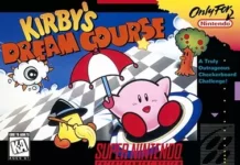 Kirby’s Dream Course: o golfe genial da bolinha rosa no SNES Capa de Kirbys Dream Course para Super Nintendo