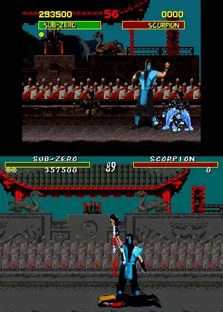 Comparacao de Mortal Kombat entre SNES e Mega Drive