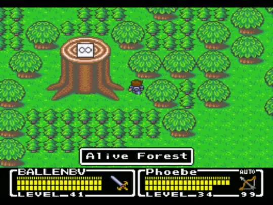 Batalha em Mystic Quest Legend no Super Nintendo