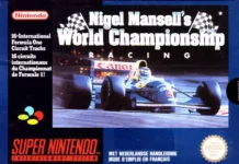 Nigel Mansell’s World Championship Racing: a F1 do campeão no SNES Capa de Nigel Mansell World Championship Racing para Super Nintendo