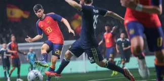 Pacote Nintendo Switch 2 com EA Sports FC 27 chega ao Brasil em outubro Pacote Nintendo Switch 2 com EA Sports FC 27 em partida de futebol