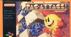 Pac-Attack: o quebra-cabeça viciante do Pac-Man no SNES Capa de Pac-Attack para Super Nintendo