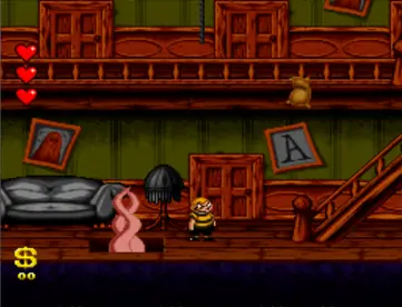 Gameplay de Pugsleys Scavenger Hunt no SNES
