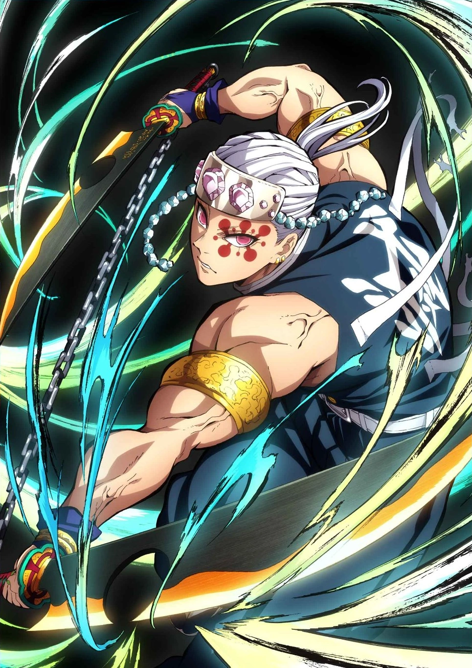 Respiração do Som de Demon Slayer, estilo de Tengen Uzui derivado do Trovão