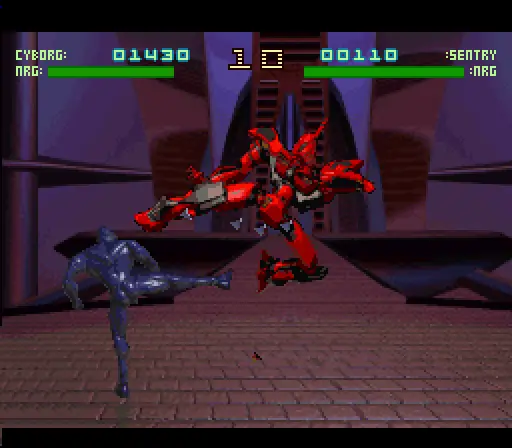 Luta em Rise of the Robots no Super Nintendo
