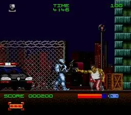 Fase de tiro em Robocop 3 no Super Nintendo