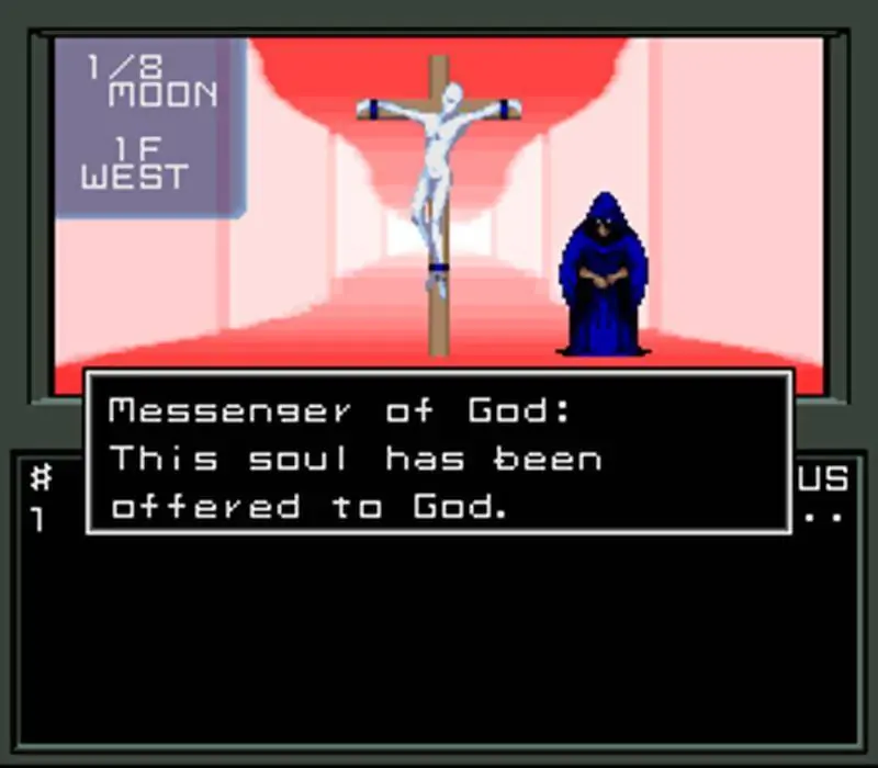 Batalha com demonios em Shin Megami Tensei no Super Nintendo