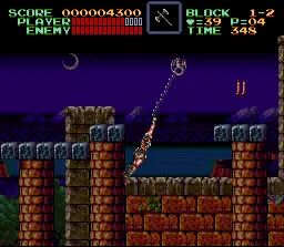 Gameplay de Super Castlevania IV com Simon Belmont no SNES